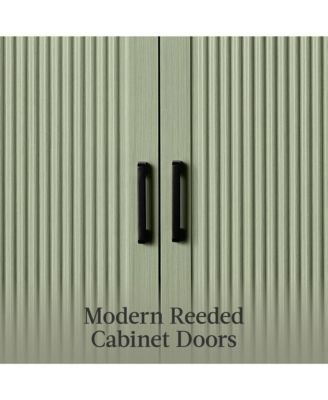 72in Tall Arched 5-Tier Bookshelf Storage Cabinet w/ Adjustable Shelves