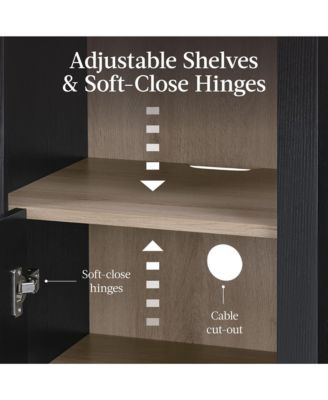 72" Tall Narrow Storage Cabinet w/ Adjustable Shelves, 4-Tier Modern Arched Bookcase