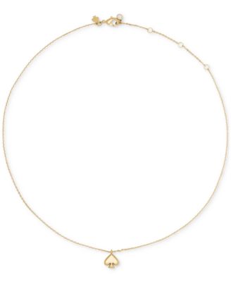 Gold-Tone Brass Spade Enamel Mini Pendant Necklace