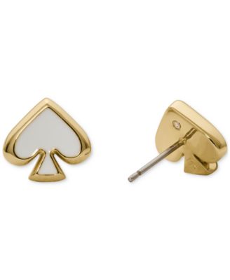 Gold-Tone Brass Spade Enamel Stud Earrings