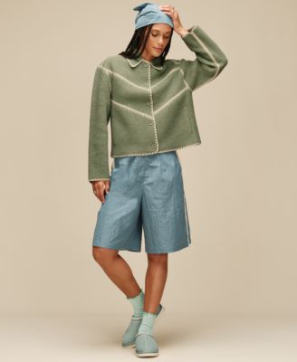 UGG Women's Karsyn Lettuce Edge Quarter Logo Socks