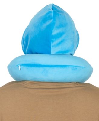 Pinstripe Hooded Memory Foam 11" Travel Neck Pillow