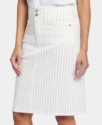 Petite High-Waist Button Closure Skirt