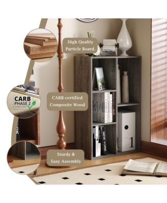 5 Cube Storage Bookshelf Kids Toy Organizer Horizontal Vertical, Gray