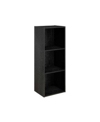 3 Cube Decorative Bookshelf Open Bookcase Toy Storage Organizer Horizontal Vertical, Black