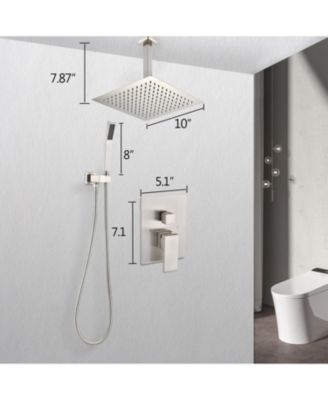 Ceiling Mounted Shower System Combo Set with Handheld and 10"Shower head
