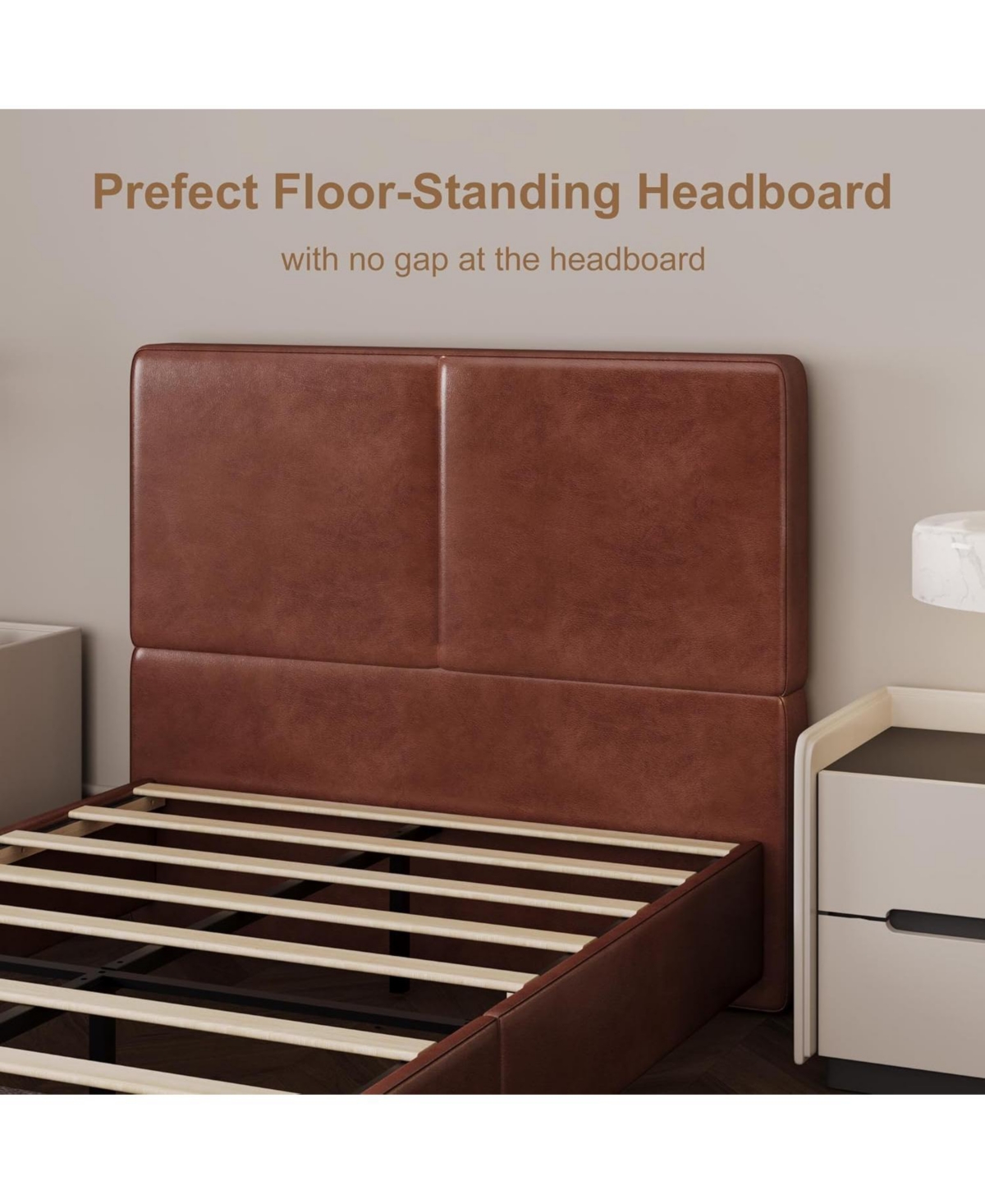 gaomon Upholstered Bed, Soft and Cozy Bed Frame, Modern Design, No Box Spring Needed for Bedroom