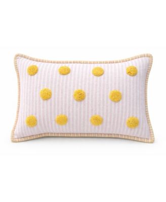 Polka Fun Tufted Dot Stripe Lumbar Decorative Pillow, 14" x 24"