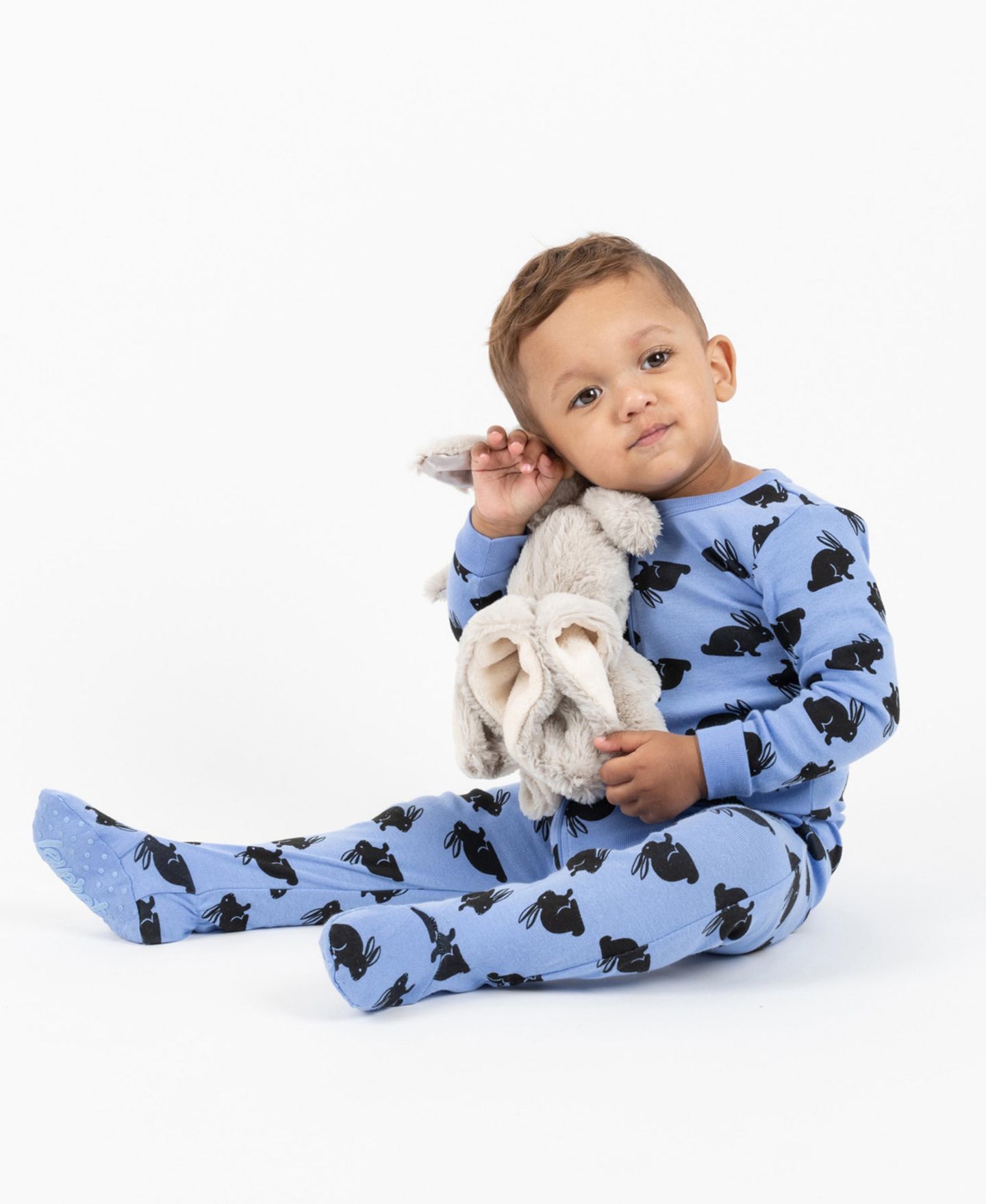 Детская хлопковая пижама с ножками Leveret для семьи, Пасха, 3M-24M, цвет: Синий — фото 2