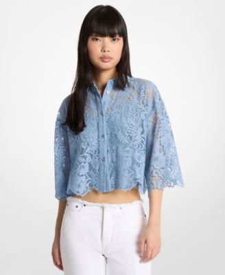 MICHAEL Women's Short-Sleeve Cropped Shirt