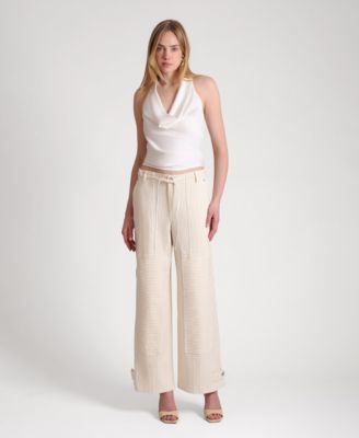 Women's Patchwork Wide-Leg Jeans