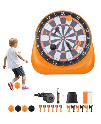 6 Ft Inflatable Soccer Dart Board with Balls and Air Pump