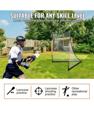 6 x 6 Ft Portable Lacrosse Goal with Fiberglass Frame and Carry Bag