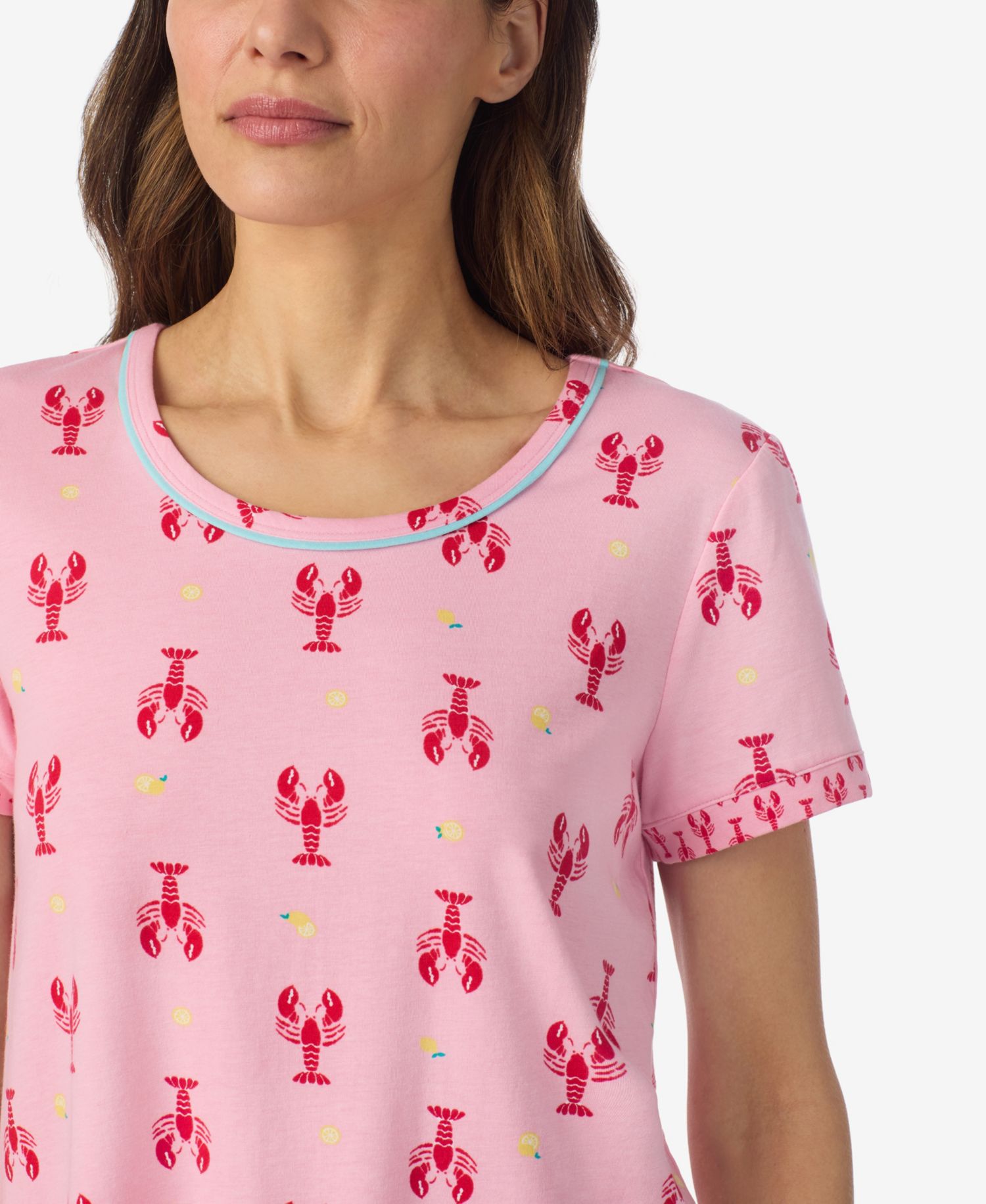 Women's Short-Sleeve Top and Cropped Pajama Pants, 2-Piece Set