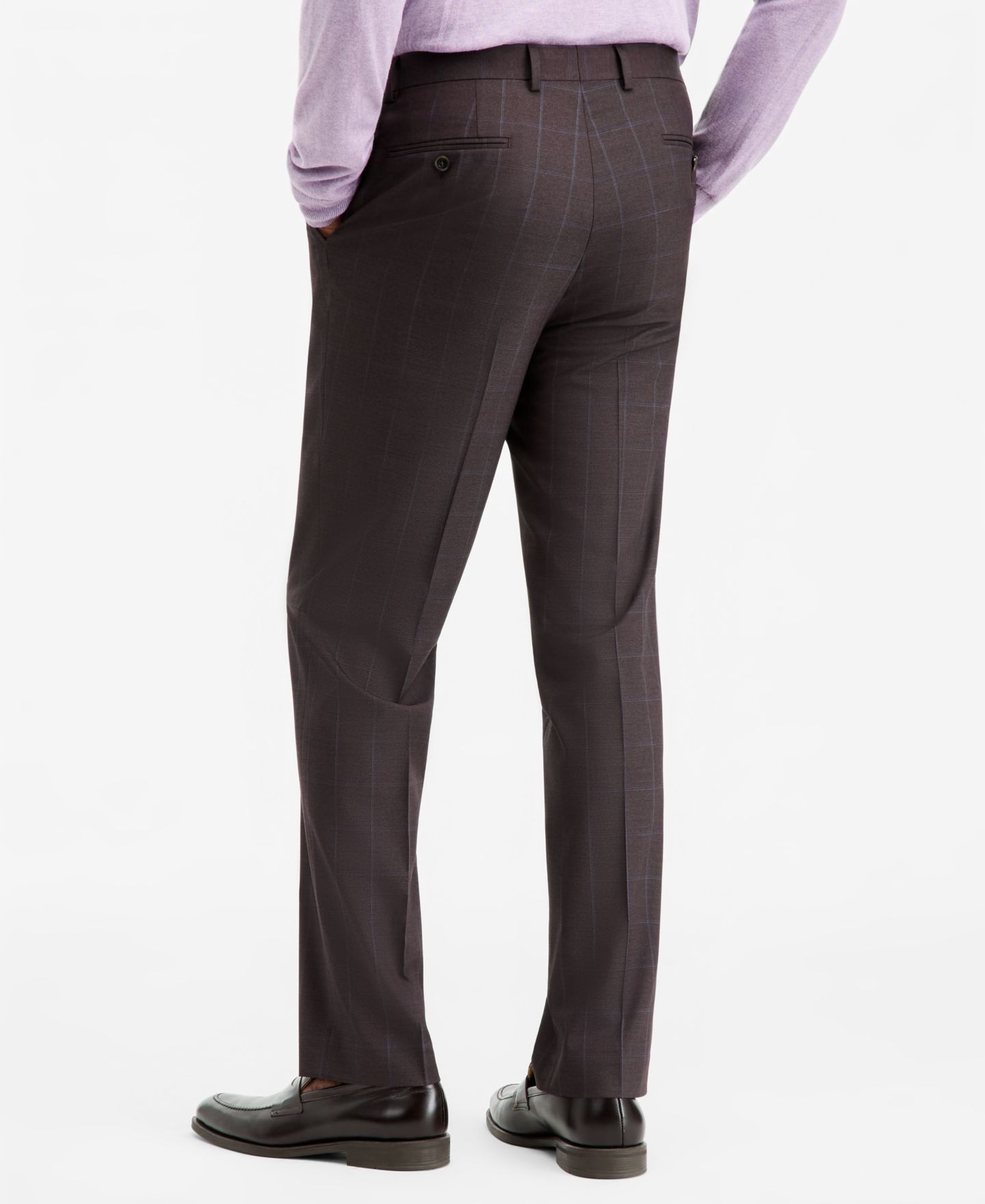 Мужские брюки Tallia Classic-Fit Brown & Blue Check Suit Separate, цвет: Коричневый / Синий — фото 4