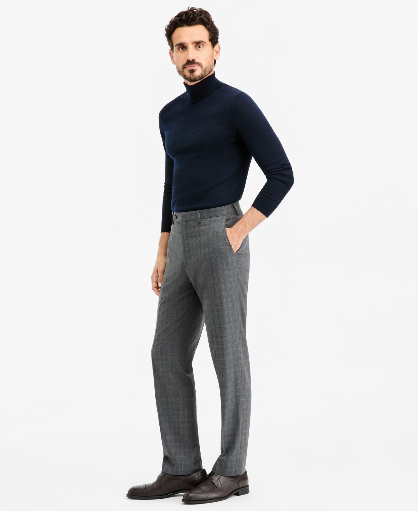 Мужские брюки Tallia Classic-Fit Gray & Blue Check Suit Separate, цвет: Серый / Синий — фото 2