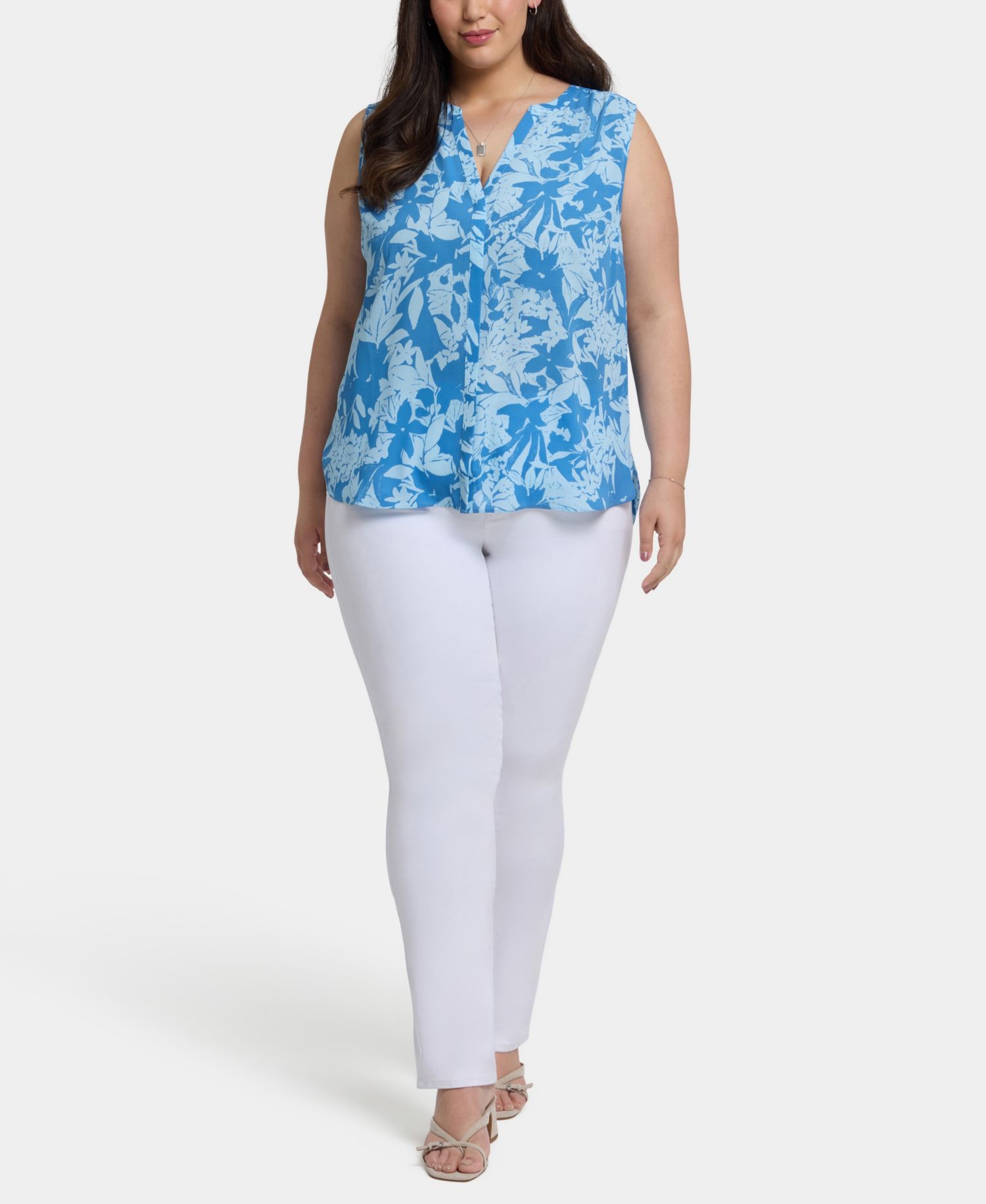 Plus Size Sleeveless Pintuck Top