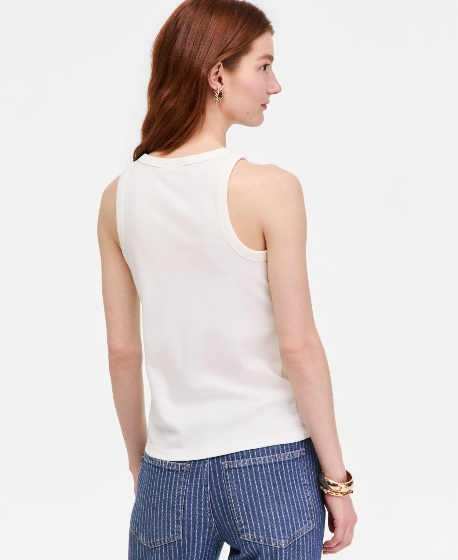 Women's Seashell-Embellished High-Neck Tank Top