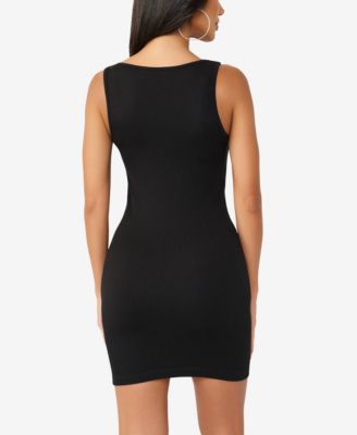 Women's Crystal Lace Up Seamless Mini Dress