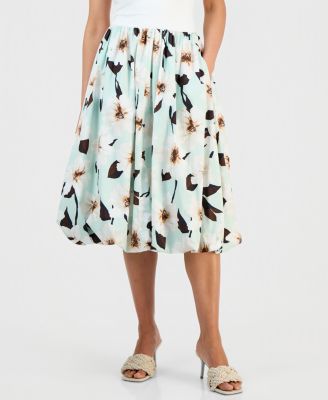 Petite Printed Pull-On Midi Skirt