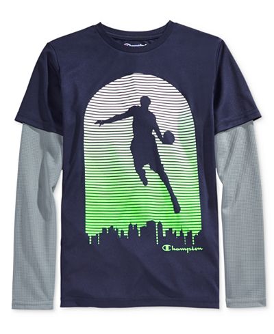Champion Little Boys' Long-Sleeve Graphic-Print T-Shirt