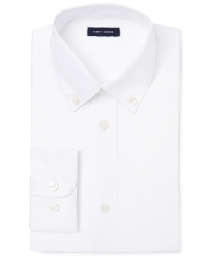 Shop Tommy Hilfiger Big Boys Front Pocket Pinpoint Oxford Shirt In White