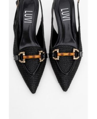 Women's Osca Pointed Toe Buckled Slingback Pump