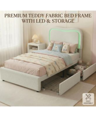 Full Size LED Lamb Fleece Double Drawn Soft Bag Bed, Soft and Cozy Mattress, Perfect for Bedroom