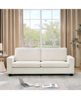Modern Oversized Corduroy Sofa, 3-Seater Deep Seat Couch, Washable Cover, Wide Armrests