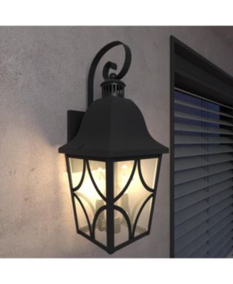 Outdoor Wall Light Fixtures, Waterproof Exterior Wall Sconce Porch Lights, Matte Outdoor Wall Lantern with Clear Glass