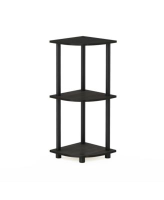 3 Tier Decorative Corner Bookshelf Display Rack, Espresso