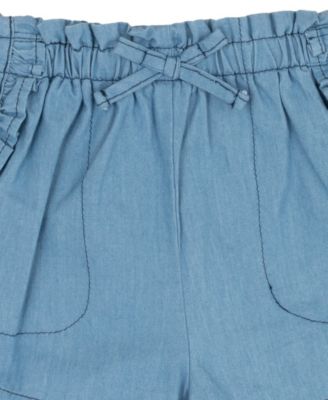 Baby Girls' Embroidered Tank Top and Chambray Shorts, 2-Piece Set