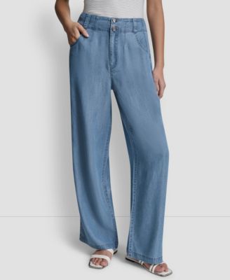 Women's Chambray Wide-Leg Pants
