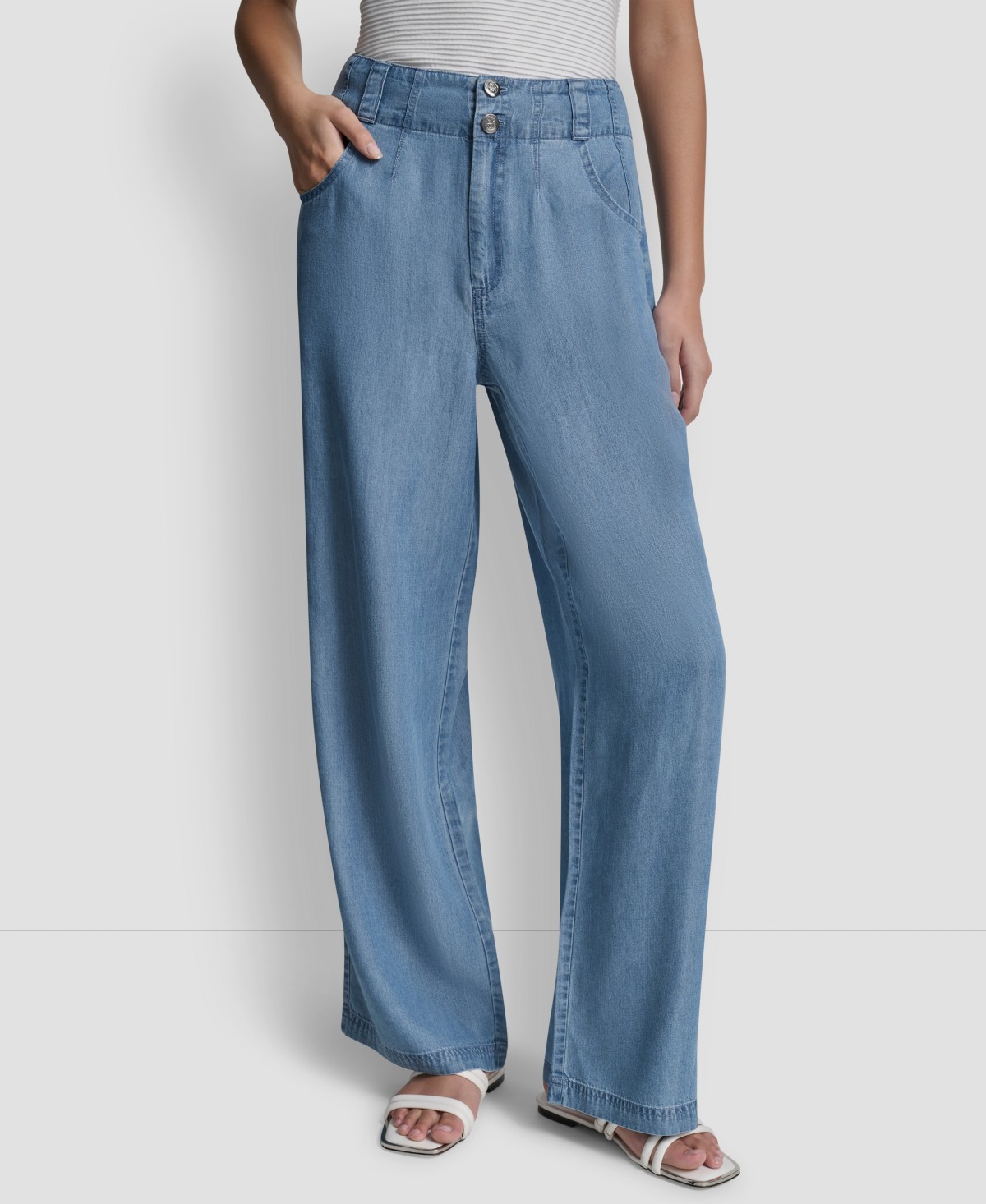 Женские брюки DKNY Women's Chambray Wide-Leg Pants — фото 1