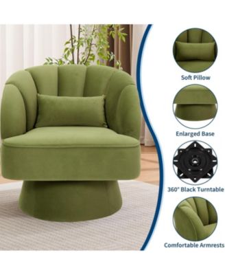 Modern 360° Swivel Barrel Accent Chair, Velvet