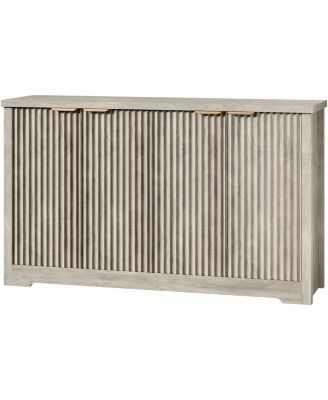 Fluted Buffet Sideboard Cabinet with Storage,2/4 Doors & Adjustable Shelf,Handle,Spacious Tabletop,Modern Wood Coffee Bar Console Table