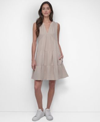 Women's Cotton Gauze Sleeveless Mini Dress