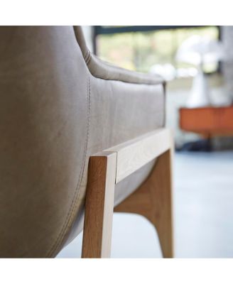 Woodnest armchair in solid oak and linen fabric, 1 seat