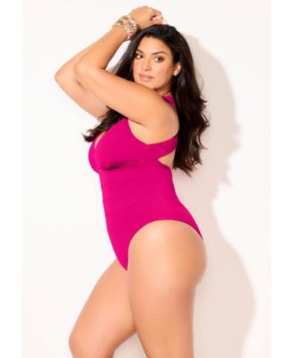 Women's Crossback V-Neck One Piece Swimsuit