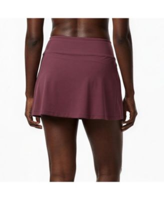 Women's Chlorine Resistant High Waisted Mini Swim Skirt With Shorts