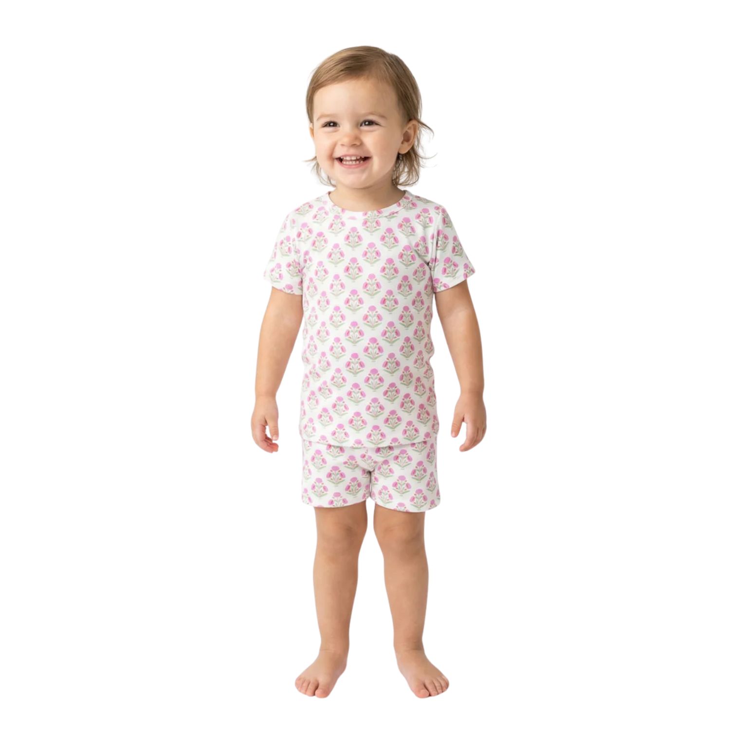 Baby Girls Pink Posy Pajama Set