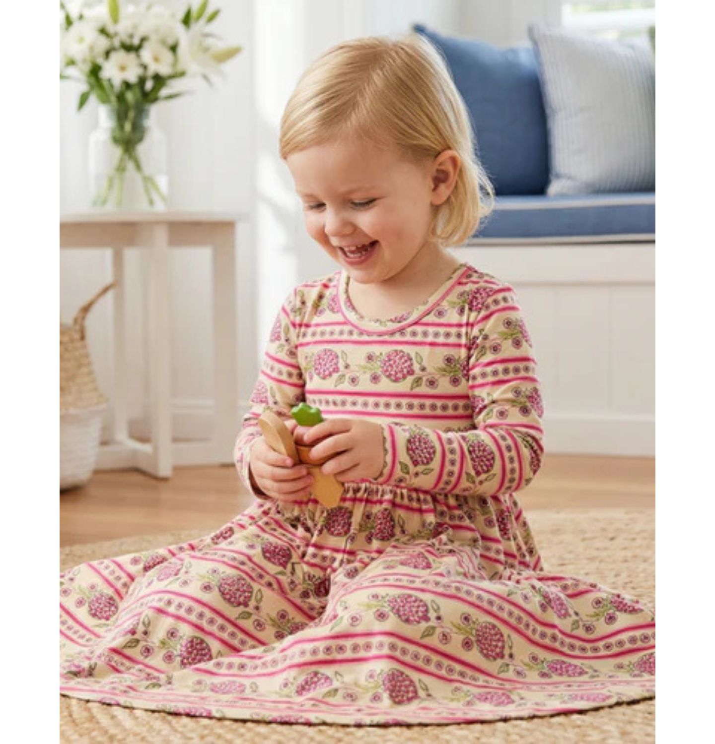 Платье Motette Pomegranate Soiree Bamboo Twirl Dress для девочек-малышей, цвет: Розовый — фото 6