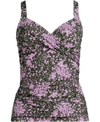 Women's Long Torso Sweetheart Wrap Underwire Tankini Top