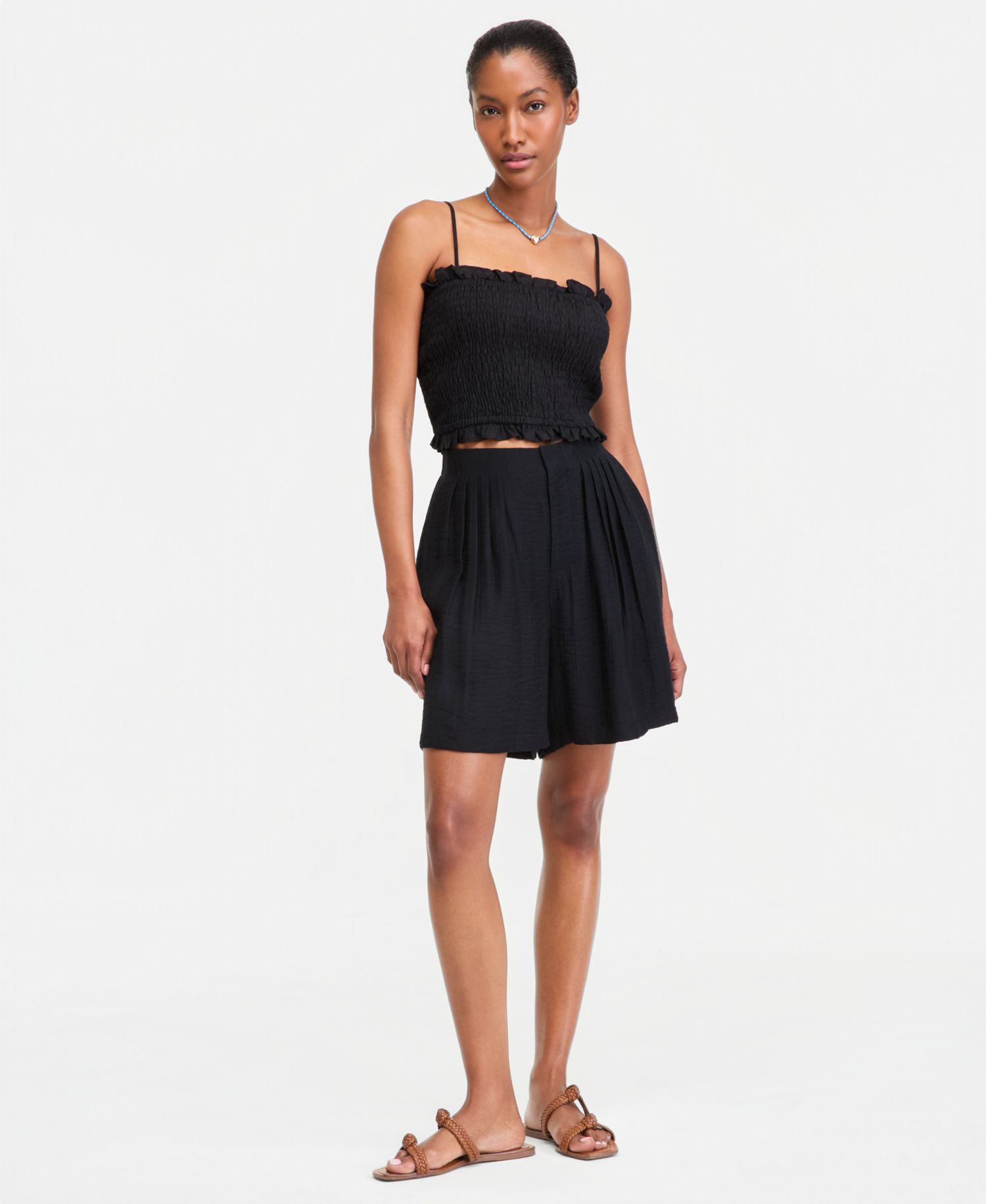 Women's Pleated Gauze Shorts