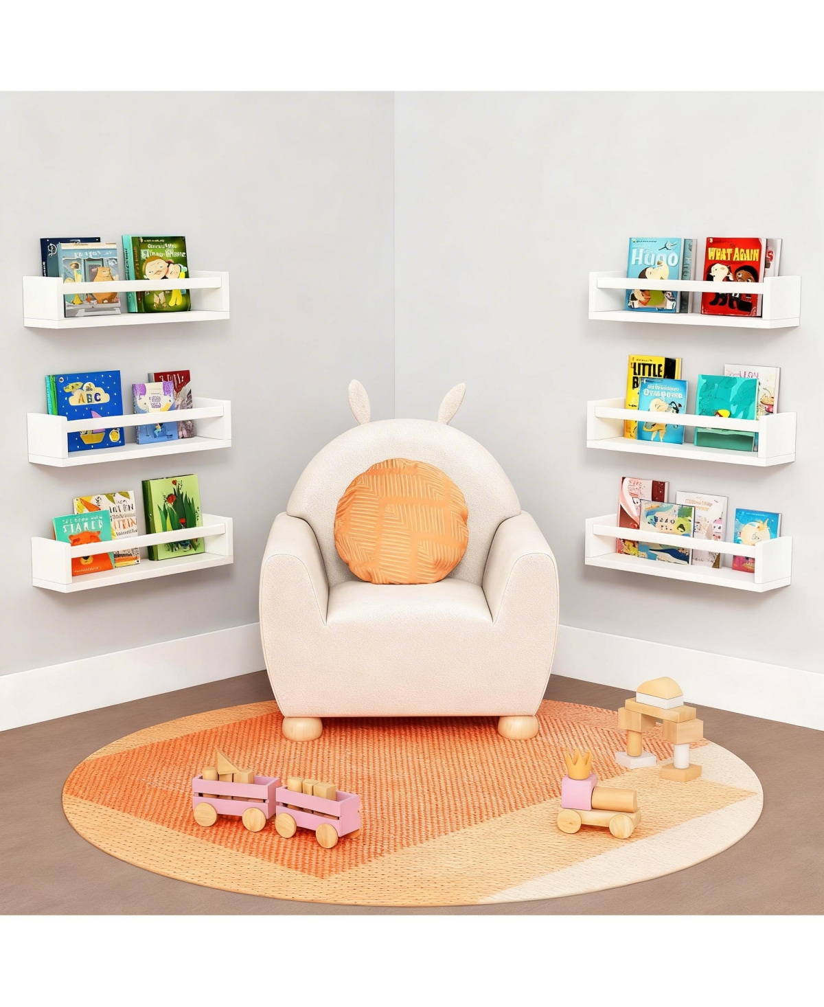 Yigii Floating Shelves Wall Wood Bookshelf Nursery Organizer Set 3