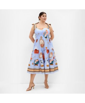 Women's Plus Size Casey Beauty Print Border Dress