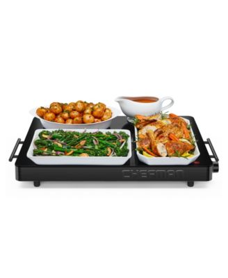 Family-Sized Glass Top Warming Tray