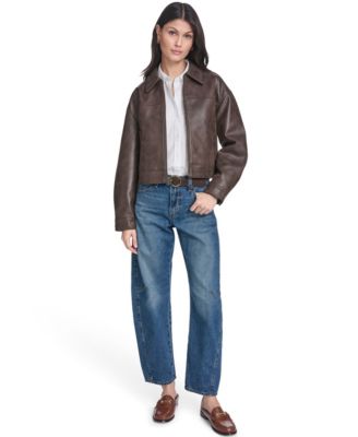 Women's Faux Suede Relaxed-Fit Zip-Front Jacket