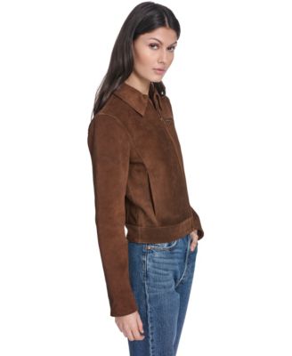 Women's Real Suede Laydown Collar Jacket