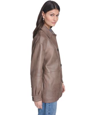 Women's Relaxed-Fit Faux Leather Jacket